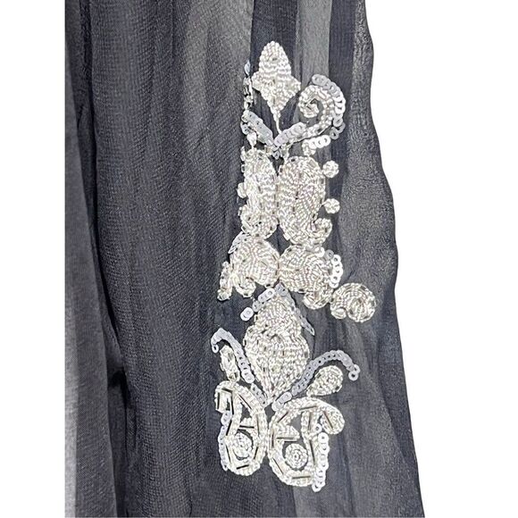 Anthony Original NWT Black Embellished Sheer Tunic, Blouse, Dress Size 8 - Picture 4 of 6